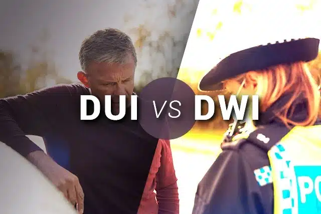 DUI vs. DWI comparison chart showing differences and impacts